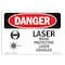 Signmission OSHA Danger, Laser Wear Protective Laser Goggles, 18in X 12in Rigid Plastic, 18" W, 12" H, Landscape OS-DS-P-1218-L-1420 - alternate 1